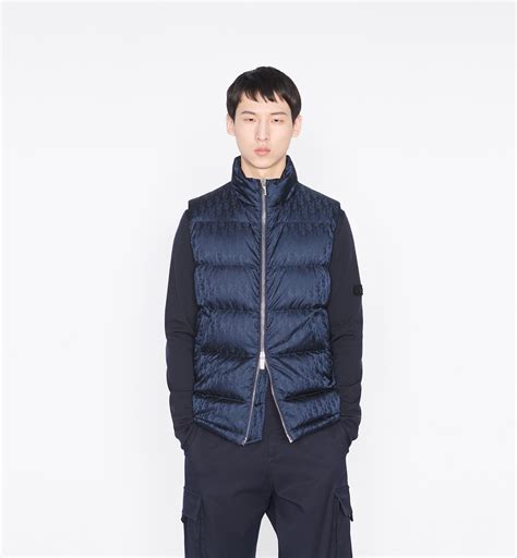 blue dior mens jacket|dior sleeveless down jacket.